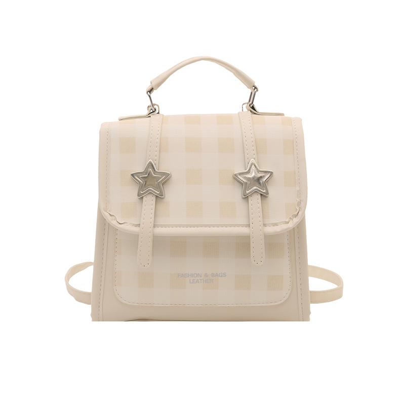 New Small Fresh College Style Backpack Bag Women's Fashion Plaid Multifunctional Small Messenger Bag