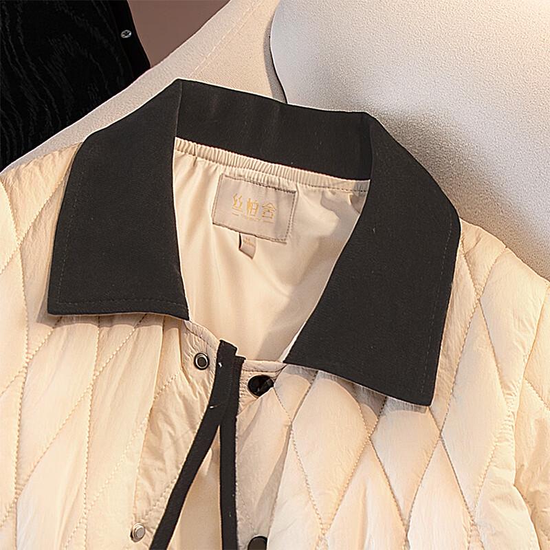 Sibaishé Women's Contrast Lapel Loose Cotton Padded Jacket