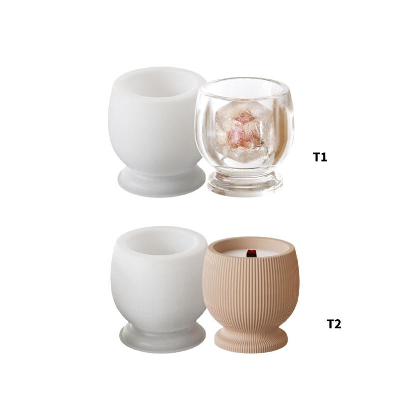 Multipurpose Sturdy Silicone Goblet Candle Holder Mould Set Portable for Resin Plaster Craft Supplies Assorted Sizes