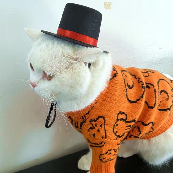 Pet Hat Exquisite Workmanship Wide Application Non Woven Fabric Magician Style Cat Cap for Daily Wear