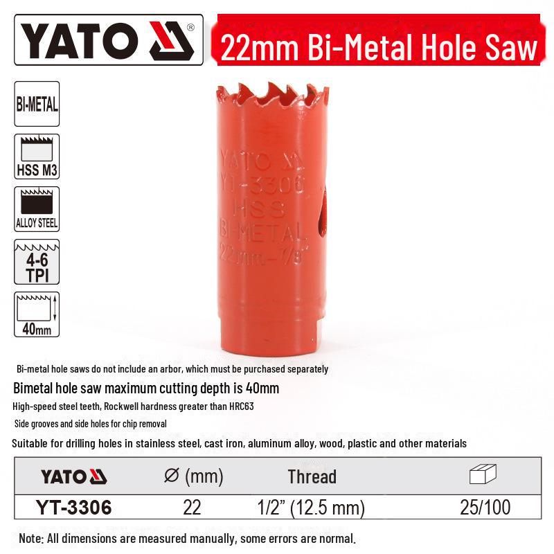 

Yiertuo Биметаллическое деревообрабатывающее сверло-коронка 14-30 мм, 1/2 дюйма