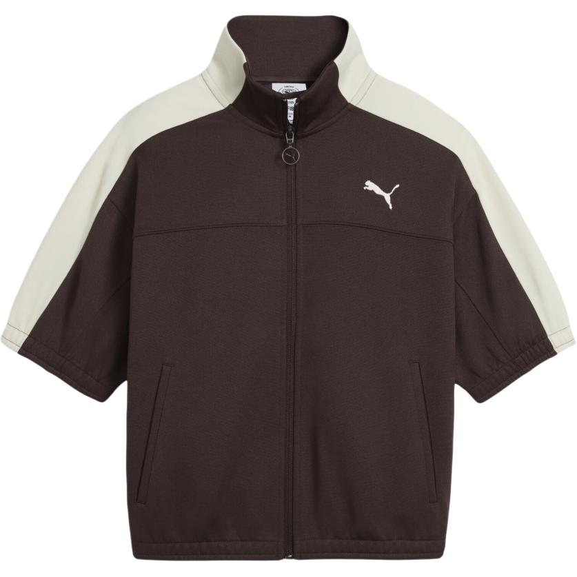 Puma T7 Color Block Zip Sports Casual Short Sleeve Jacket Women jackets 636871-13 XS