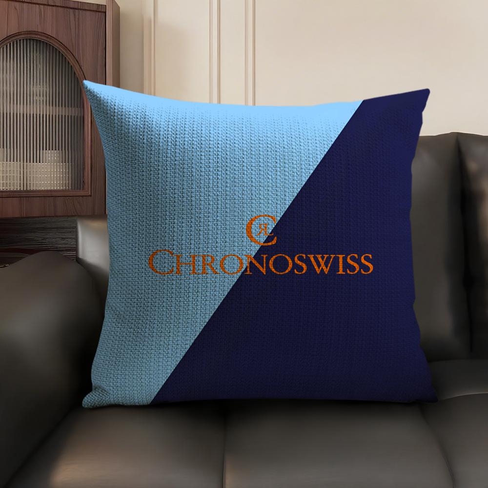 Luxury C-Chronoswiss Cushion Cover Summer Breathable Linen Organic Fabric Double-Sided Printing Sofa Pillow Case Home Decor