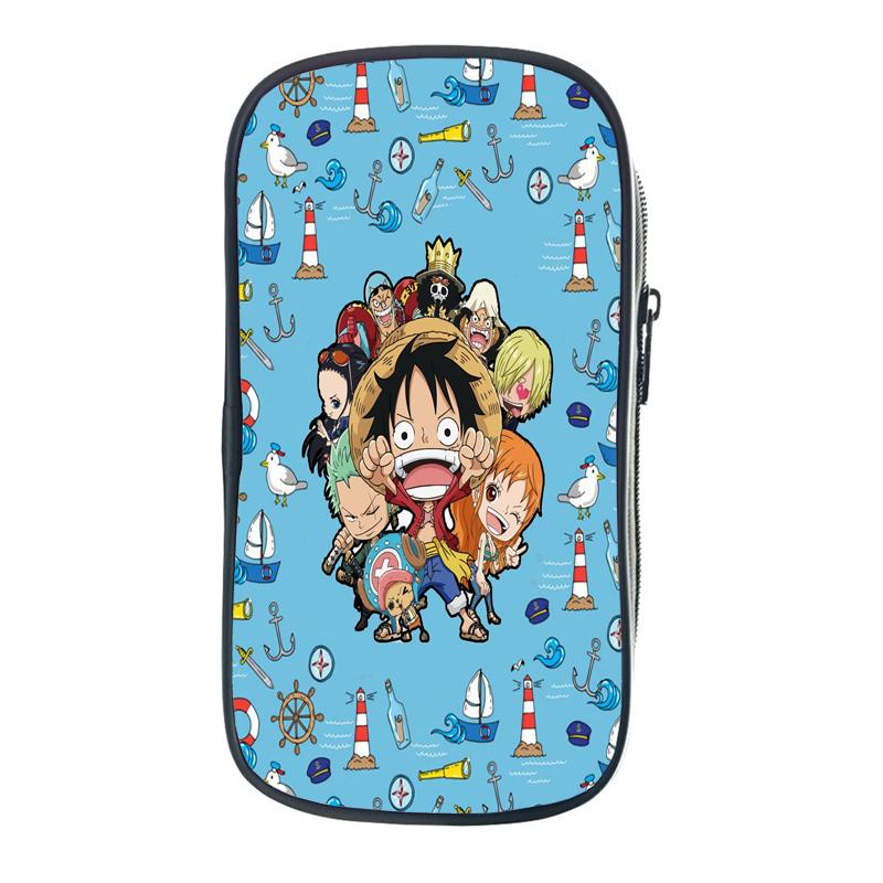 One Piece Pencil Bag Zoro Luffy Chopper Ace Law School Cases Kawaii Stationery Holder Bag Pen Case Students School Supplies
