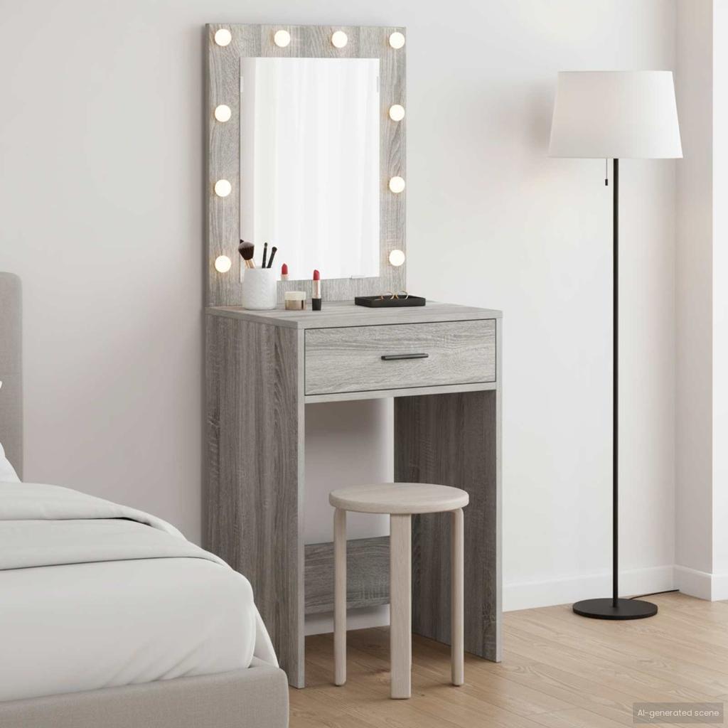 Makeup Table in Grey Sonoma 50 x 41 x 135 cm Particleboard