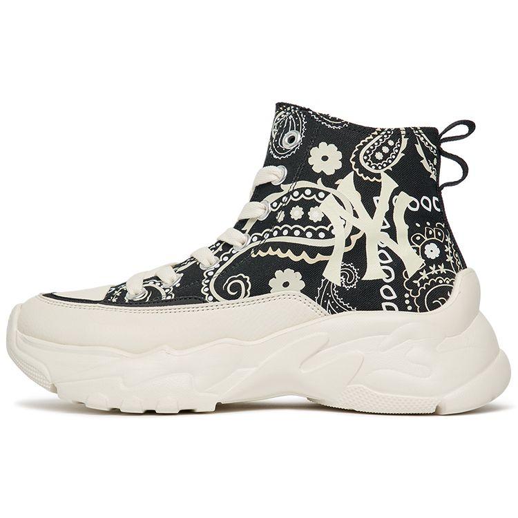 MLB Chunky High Light Paisley Lässig Bequem Rutschfest Verschleißfest Stoßdämpfend High-Top Canvas-Schuhe Unisex Sneaker 3ASHULP2N-50BKS 37.5 white