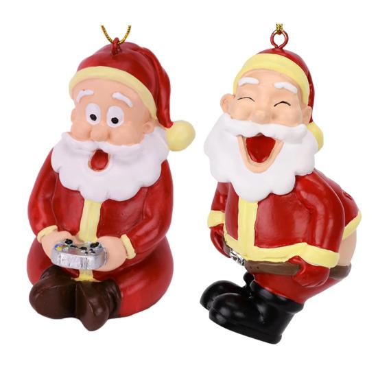 Santa Butt Ornament Funny Resin Santa Claus Christmas Ornament Naughty Christmas Tree Hanging Decoration for Holiday Tree Home Decor