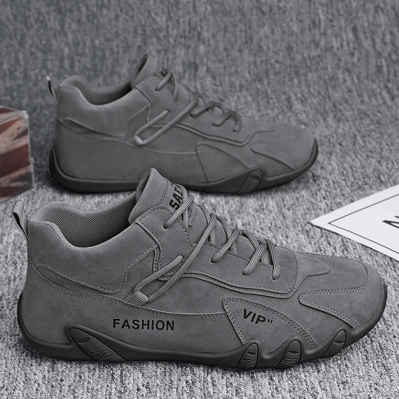 Men's Outdoor Sports Hiking Shoes Four Season New Anti Slip Comfort Work Shoes Fashion Youth Casual Trendy Shoes Male's Sneakers