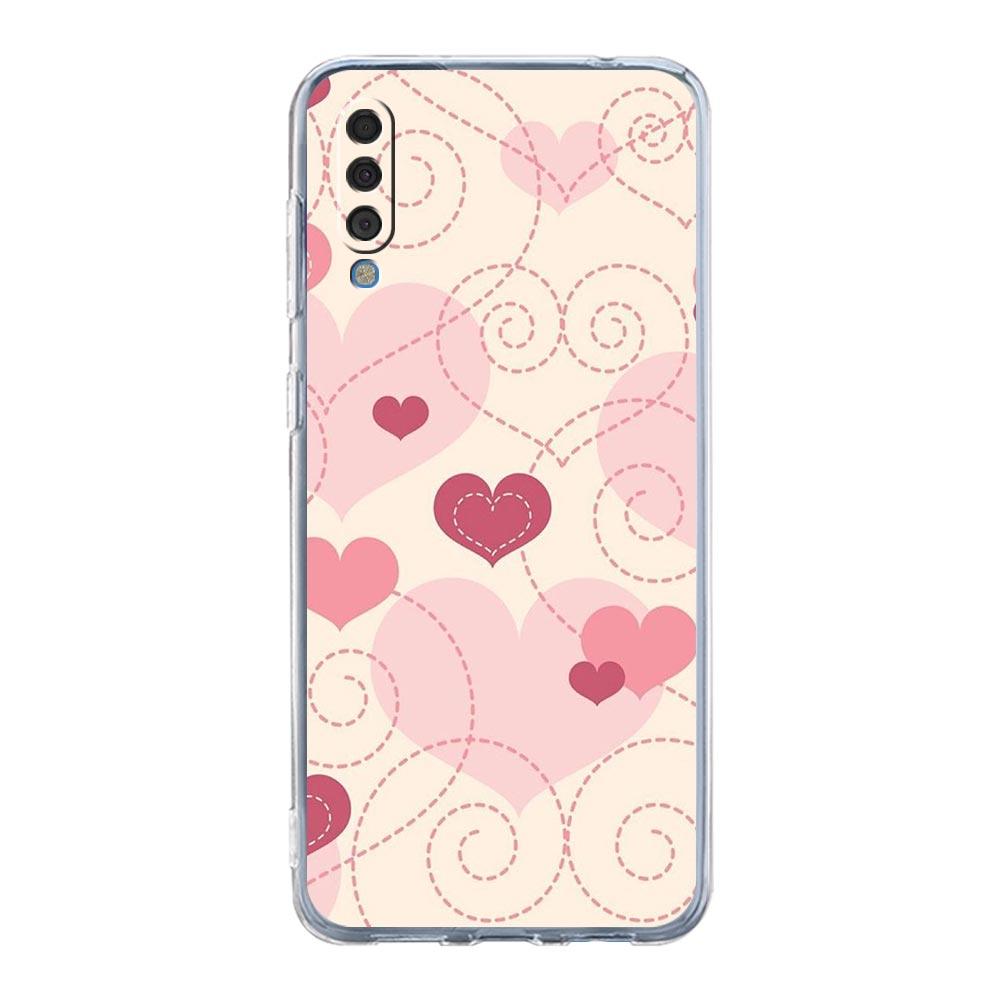 Case For Samsung A14 A50 A70 A30 A40 A20E A10S A20S A02S A04S A12 A22 A32 A34 A42 A52 5G A54 Gold Pink Rose Glitter Hearts Cover
