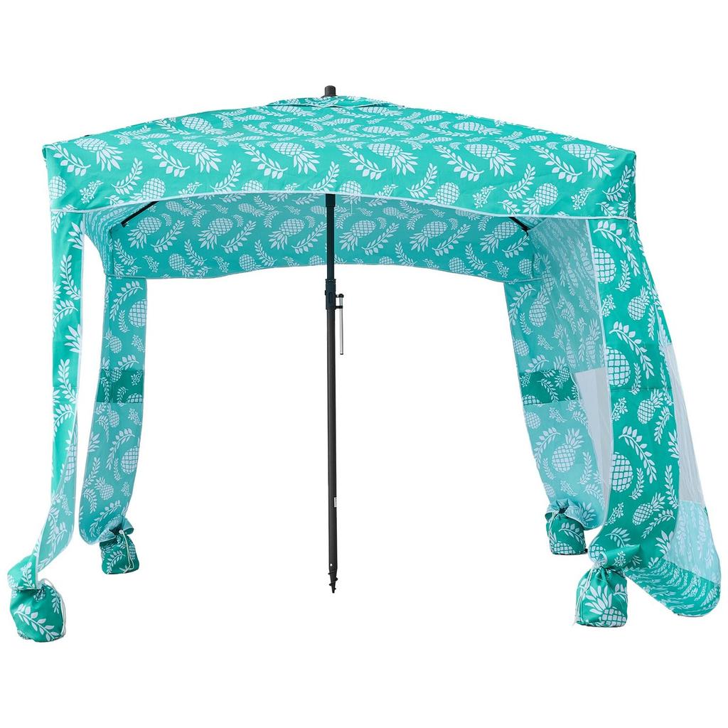Beach Cabana, 1.83 x 1.83 m Beach Canopy with Side Wall, UPF 50+ Protection Easy Setup Cabana Tent with Sand Pockets, Large Portable Shade Sun Shelter