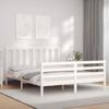 VidaXL Bed Frame with Headboard White 160x200 Cm Solid Wood 3193867