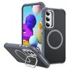 For Samsung Galaxy A15 4G/5G Case with Lens Kickstand Matte Back Cover Compatible with MagSafe
