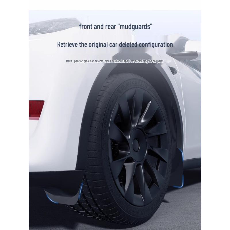 Tesla Model Y/3 Refresh Punch-Free TPE Mudguards - Front & Rear