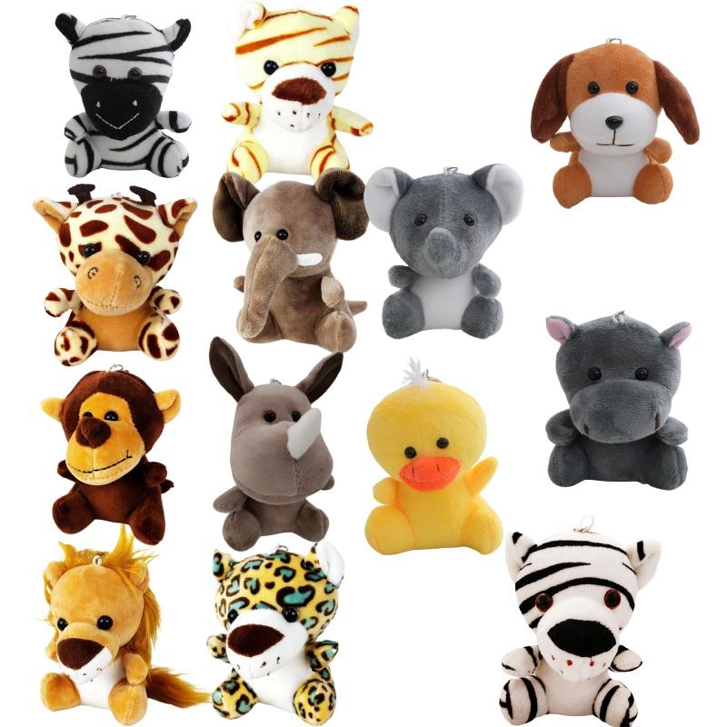 Großhandel mit Greifautomaten-Plüschtieren aus Waldtier-Materialien (10 cm), Tiger und Löwe (Plüschtiere), Schlüsselanhänger, Dekorationen und Accessoires aus Plüsch, PP-Baumwolle, individuell gestaltbar)