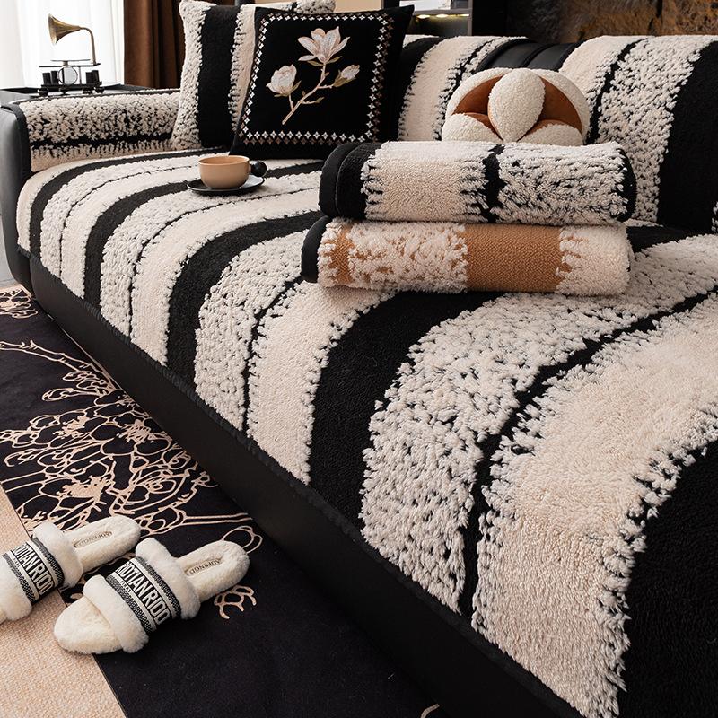 Light Luxury High-End Sofa Cushion, Velvet And Thickened Autumn And Winter Nordic Simple Sofa Cover Cloth Towel, Non-Slip Sofa Seat Cushion