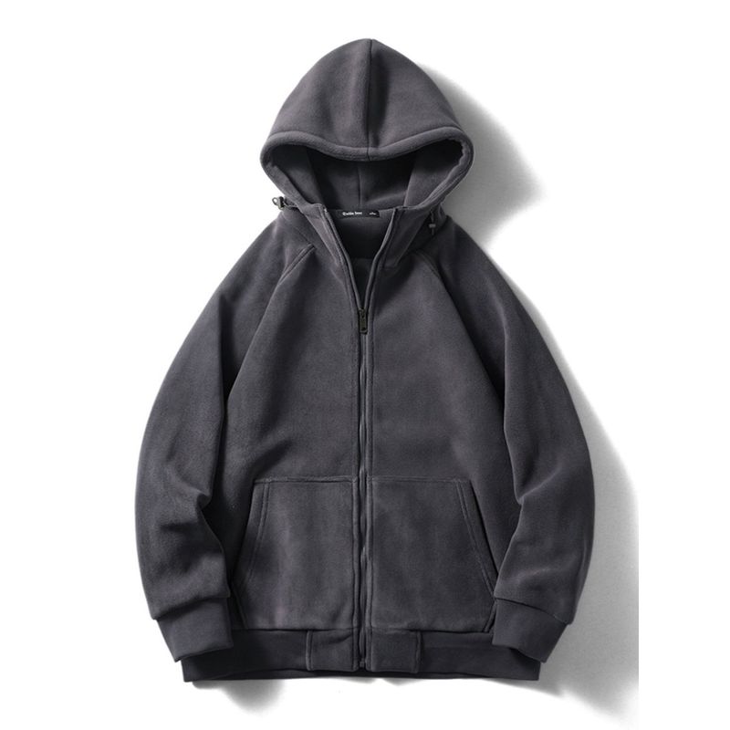 Double-Sided Fleece Thickened Jacket for Men, Autumn and Winter Zip-Up Fleece Sweatshirt, High-Quality Outdoor Fleece Clothing