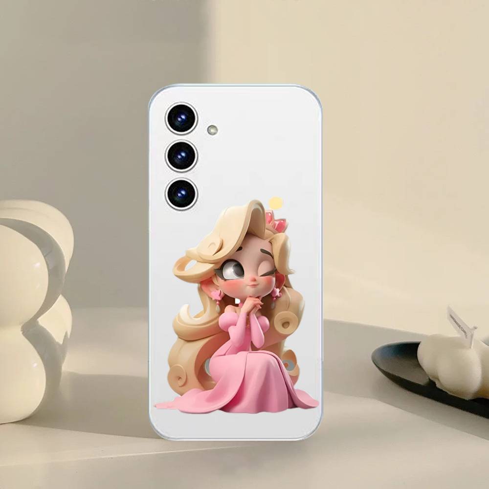 Cute Princess Phone Case For Samsung Galaxy S21 S22 S23 S24 S25ULTRA FE Ultra Plus5G A52S Transparent Cover