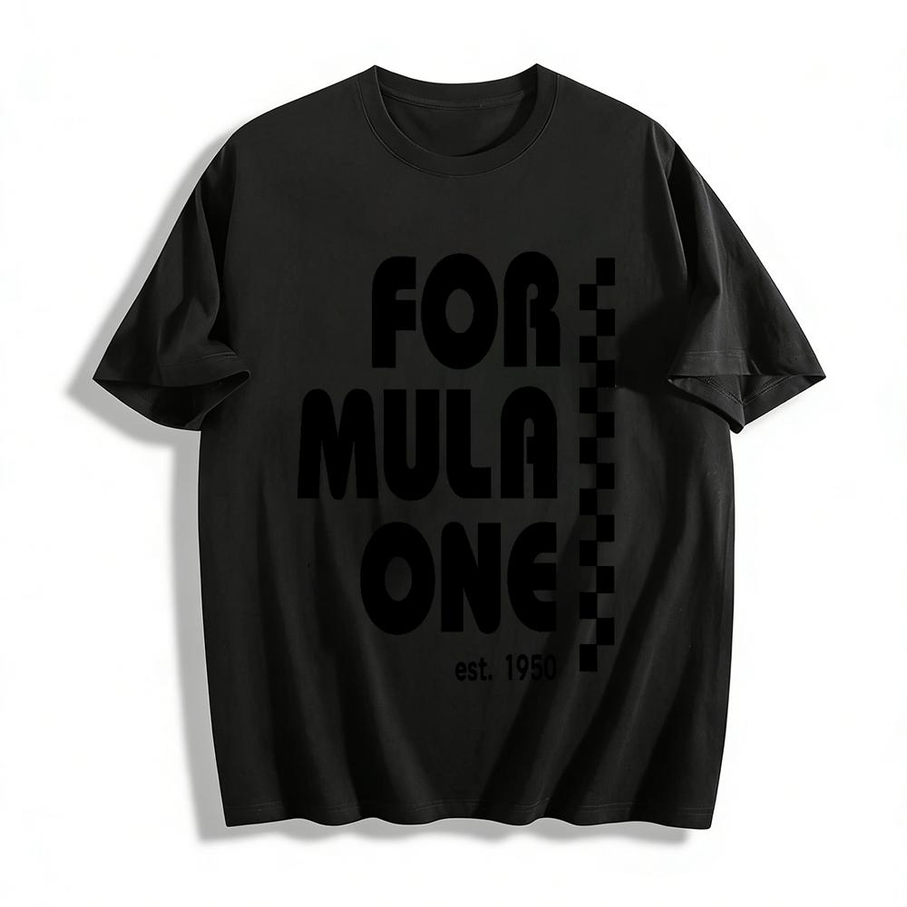 

Vintage F1 Formula One Print T-Shirt Unisex Loose Casual Crewneck Top Est.1950 Motorsport Tee Pure cotton T-shirt XXS