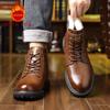 Mode Varma herrstövlar för höst och vinter Klassisk retro modestil Affärs kontorsfest Utomhus Högkvalitativa läderskor Heta