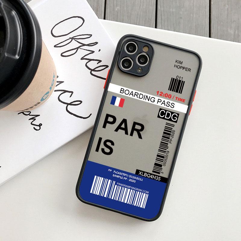 INS Fashion Design New York Seoul Tokyo Boarding Pass Ticket Phone Case for Iphone XS X XR 13 12 11 14 15 Pro Max 7 8 Plus Cover