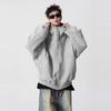 Unisex Heavyweight Patchwork Hooded Sweatshirt - Trendy Spring/Autumn Velvet Jacket