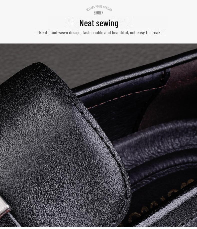 Men's Spring & Autumn Cowhide Loafers - Breathable, Stylish Leather Casual Business Shoes
