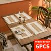 Boho Hand-Woven Cotton Placemats Set Rustic Table Mats Tassels Reusable Heat-Resistant Placemats Dining Table Party Decor