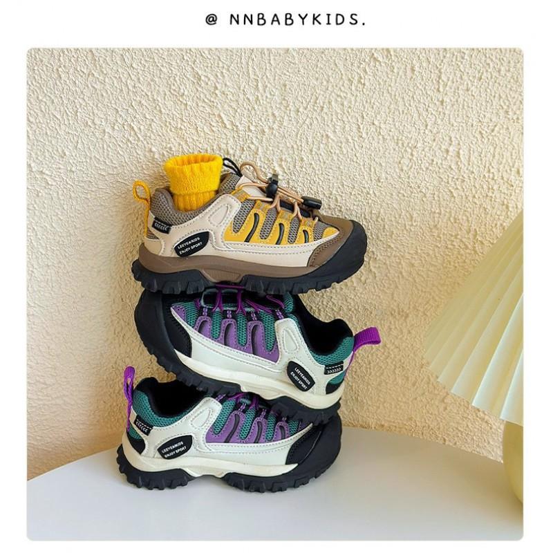 Youth Style Shoes Kids Outdoor Hiking Running Shoes Boys Girls Breathable Slip-On Sneakers With Rubber Sole