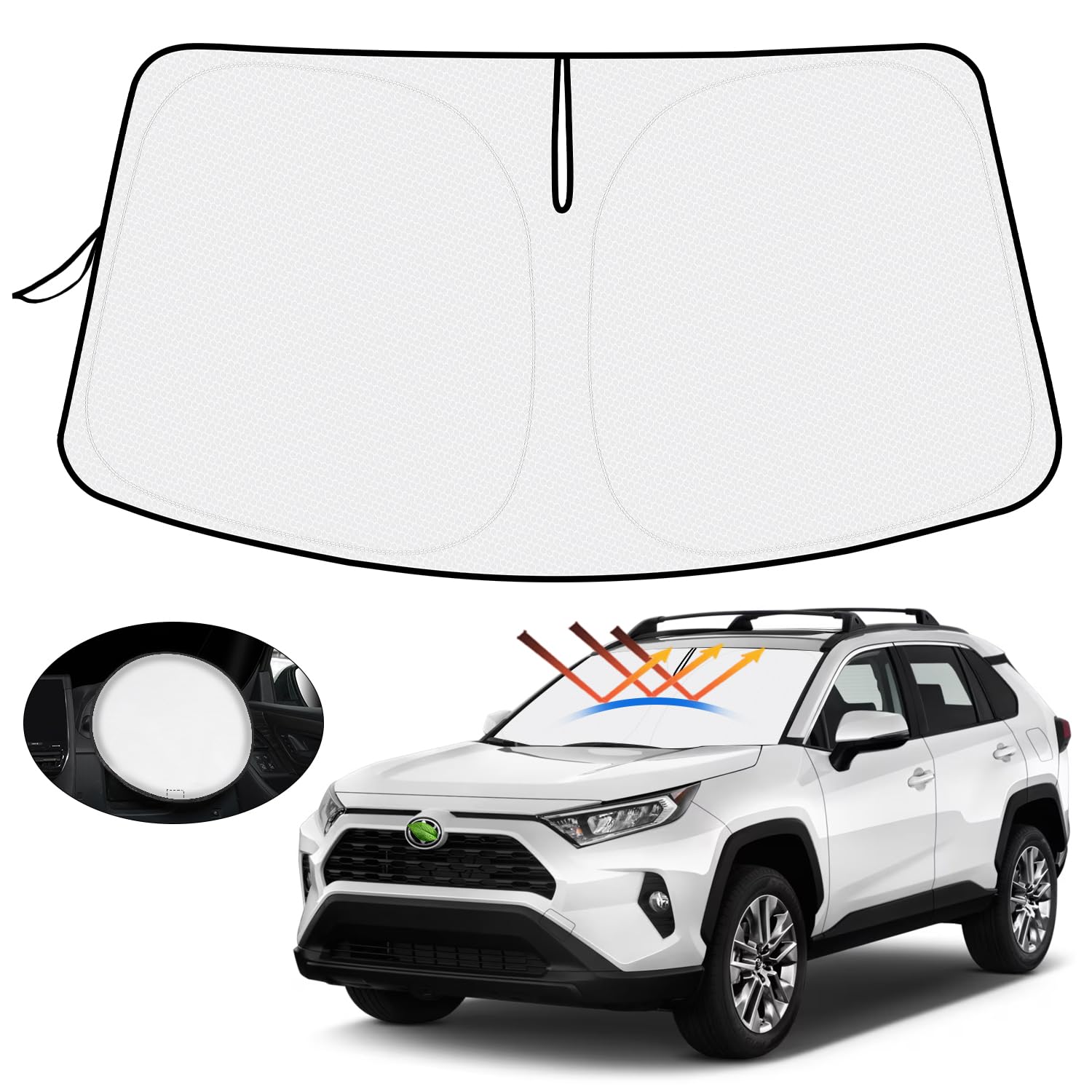 

сонцезахисний козирок на кермо Mozan для Toyota RAV4 50 серії сонцезахисний козирок на лобове скло RAV4 PHV MXAA50 AXAH50 тип сонцезахисний козирок для авто УФ-захист сонцезахисний козирок сонце