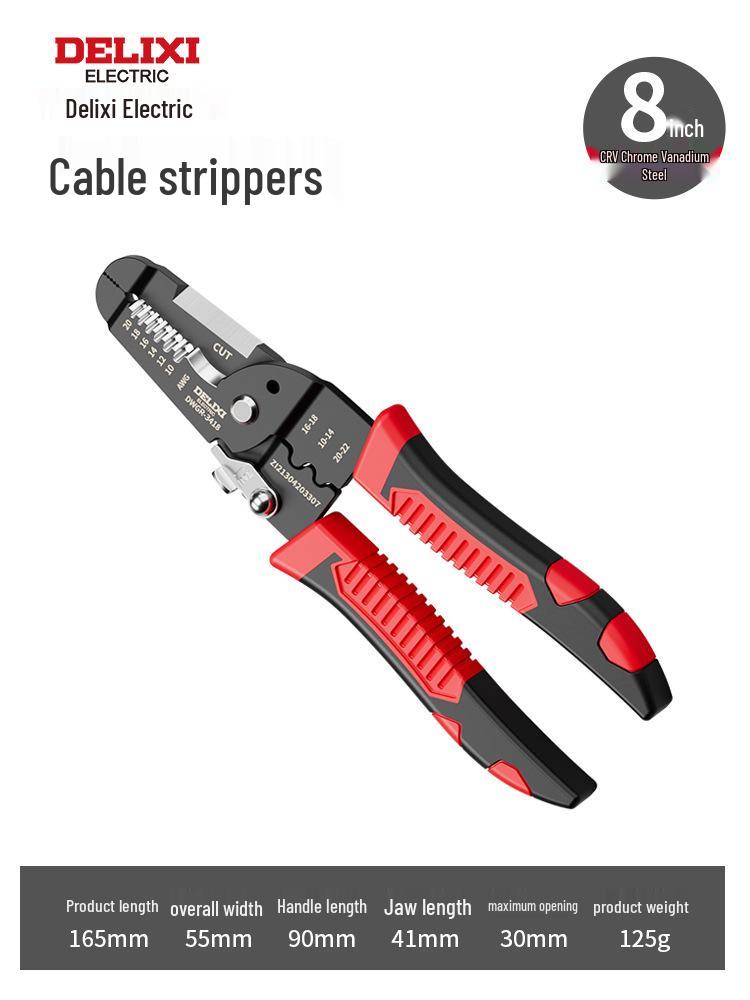 Delixi Multifunctional Electrician Wire Strippers and Crimping Pliers