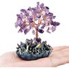 mookaitedecor Amethyst Crystal Tree, Quartz Cluster Rainbow Titanium Crystals Base Bonsai Money Tree for Wealth and Luck