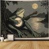 Mystic Moon Moth Tapestry, Boho Celestial Sunflower Floral Print Large Wall Hanging for Bedroom Living Room Aesthetic Decor