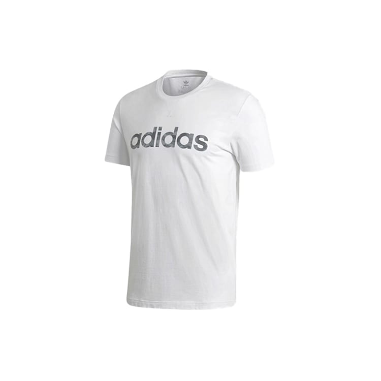 adidas T Shirts Men's White Crew Neck Moderate Straight Fit FH6625