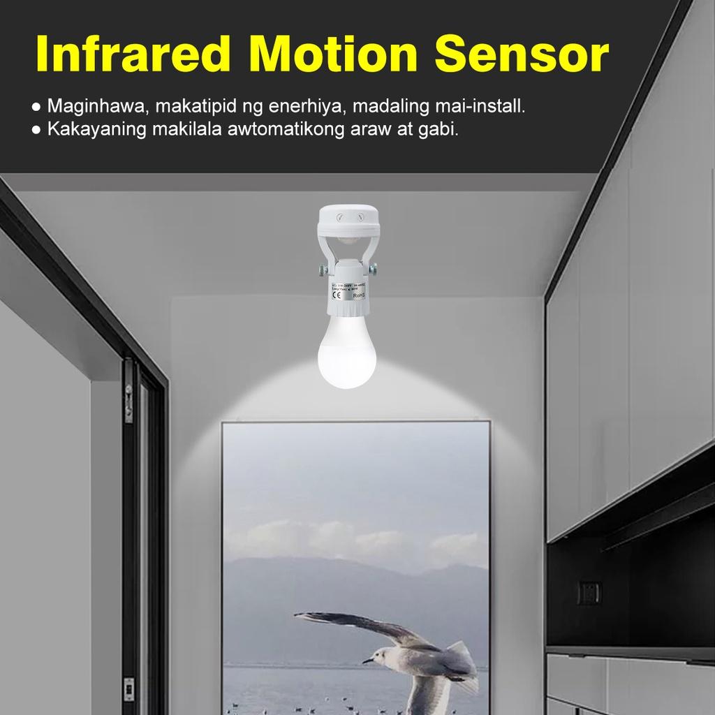 E26/E27 AC 110-240V 60W Infrared Motion Light Sensor Intelligent Bulb Lamp Base Switch