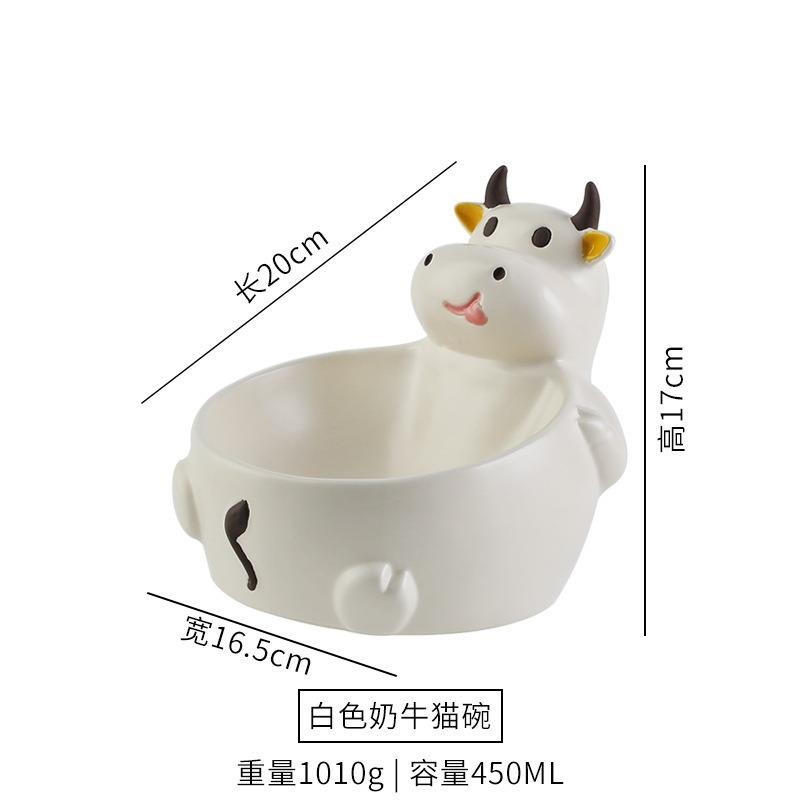 Ceramic Fun Creative Cat Bowl Pet Bowl Anti-knock Large Bowl Diameter High-footed Dog Into Kitten Food Basin Water Bowl Pot