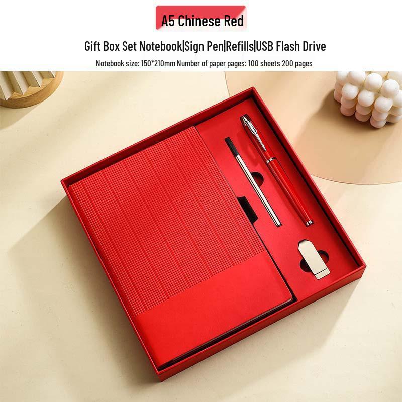 Minimalist Business Notebook Gift Set - Customizable Logo for Company Meetings and Events