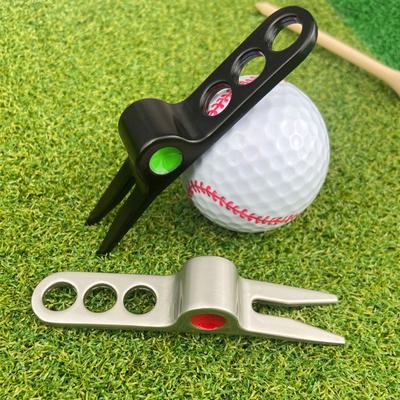 Golf Divot Repair Tool Zinc Alloy Pitchfork Turf Tool Putting Green Fork Groove Cleaner Golf Accessories Enduring