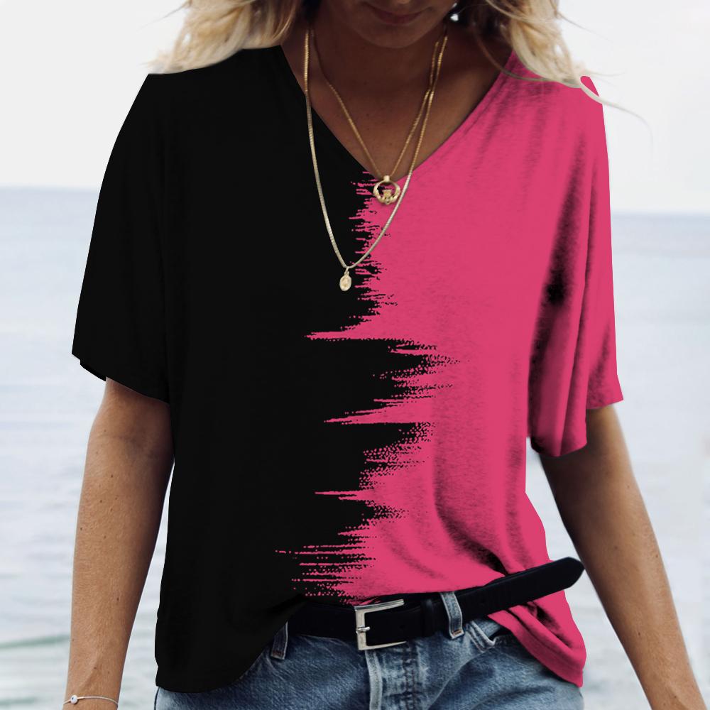 S-8XL Plus Size T Shirt For Women Gradient Style Short Sleeve Tops Tees Harajuku Casual Clothing Oversized Fashion Streetwear