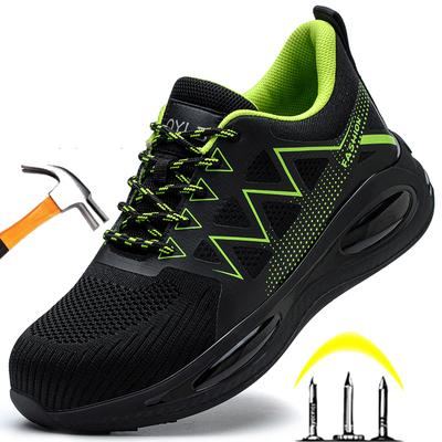 Men Safety Shoes Men For Work Shoes With Steel Toe Cap Puncture-Proof Work Sneakers Lightweight Breathable Work Safety Boots