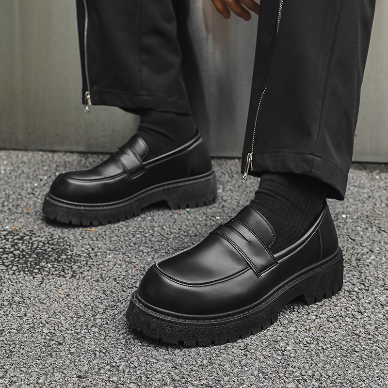 Pánské boty Kvalitní výběr Módní Retro Derby boty Trend Platforma Ležérní Velká hlava Kožené boty Mokasíny Zapatillas Hombre