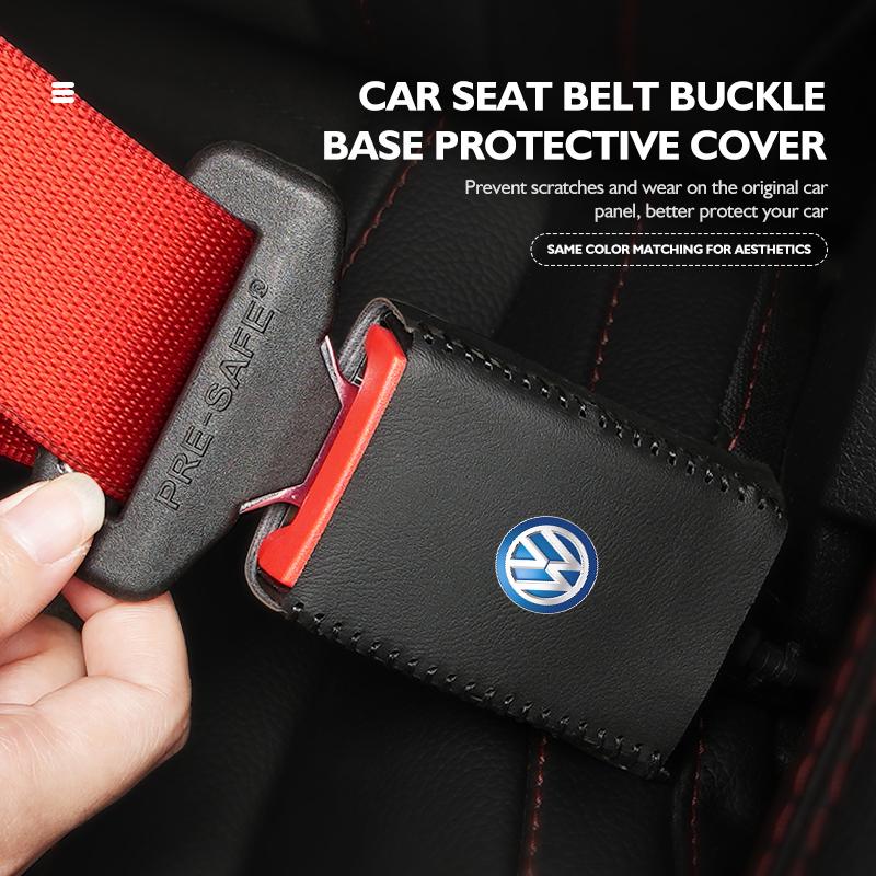 Leather Car Seat Belt Buckle Cover Protective Anti-Scratch Clip For Volkswagen VW Passat Golf 4 5 6 Tiguan Polo Scirocco Jetta zh9