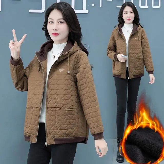 Cotton-padded Jacket, Cotton-padded Jacket, Women's Short Hooded Padded Jacket, Mother's Lightweight Padded Jacket