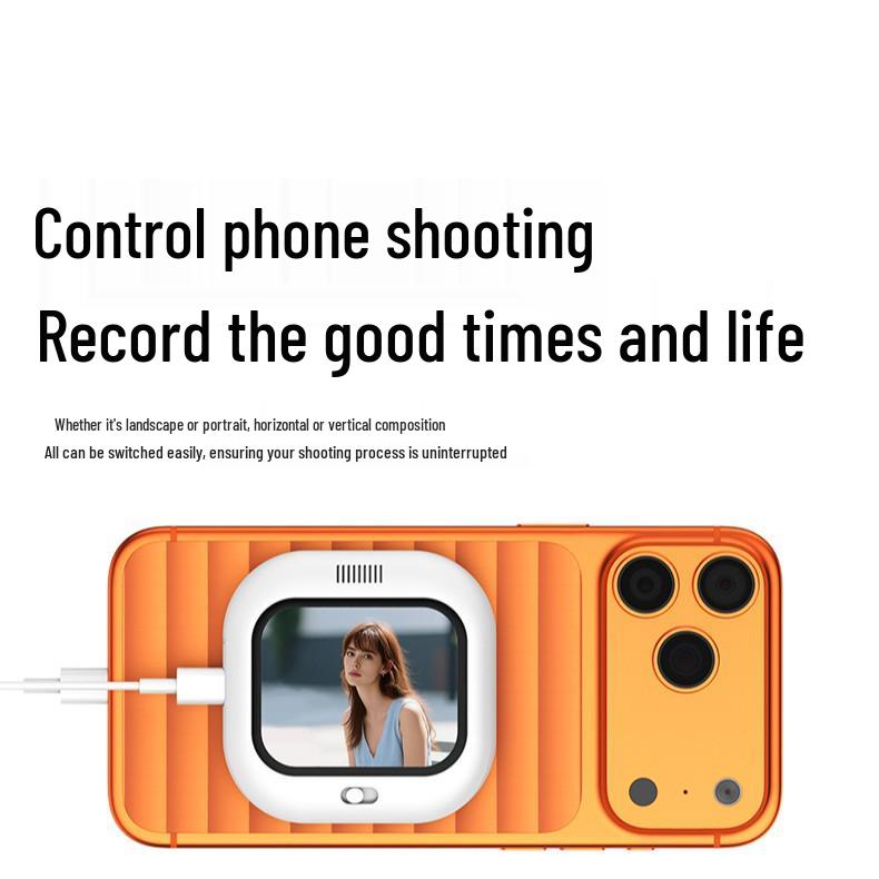 X3 Magnetic Rear Phone Display - Mini Screen Projector for Selfies and Group Photos X3 Mini Selfie Display (Sound) White
