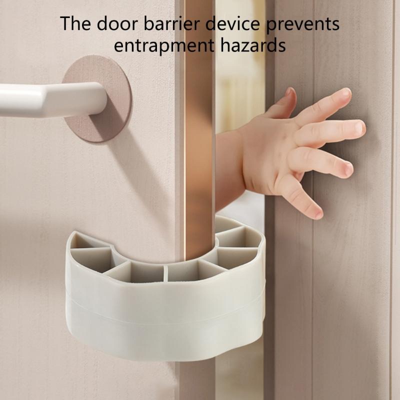 Thickened Door Stoppers with Elastic PVC Design Kid Safe Finger Guards Quick Fixing for Homes Kitchen Bathroom Bedroom