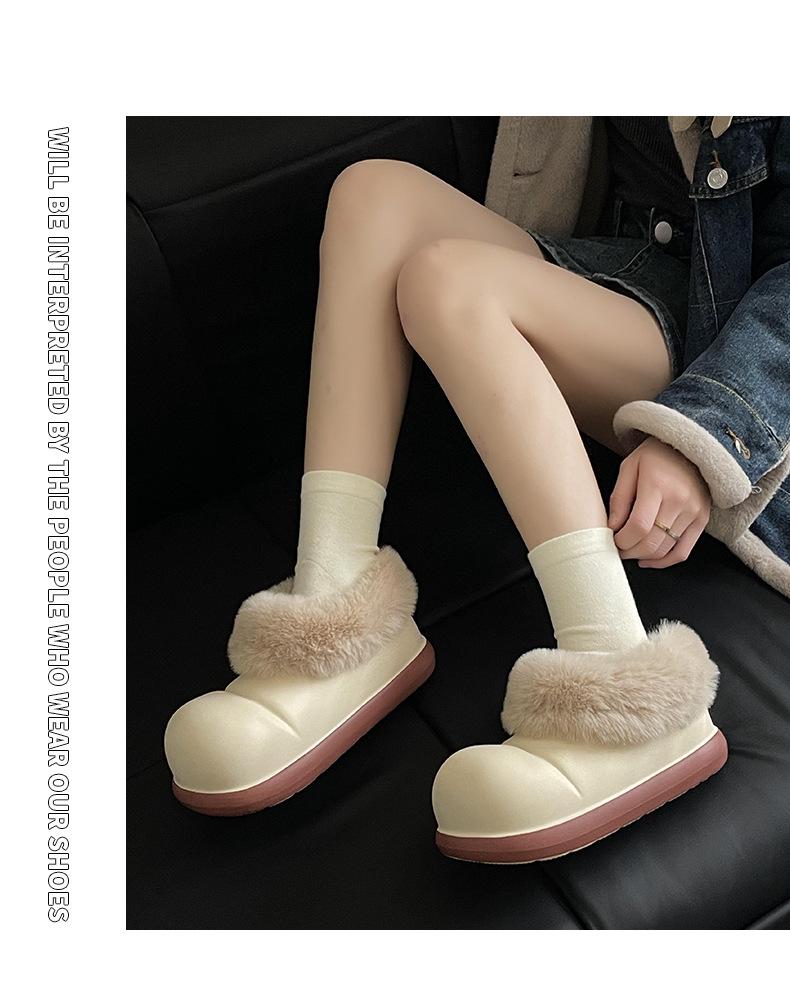 2025 Kuschelige Wasserdichte Baumwoll-Hausschuhe für Mädchen: Winter mit Samtfutter, dicke Sohle, für den Außenbereich