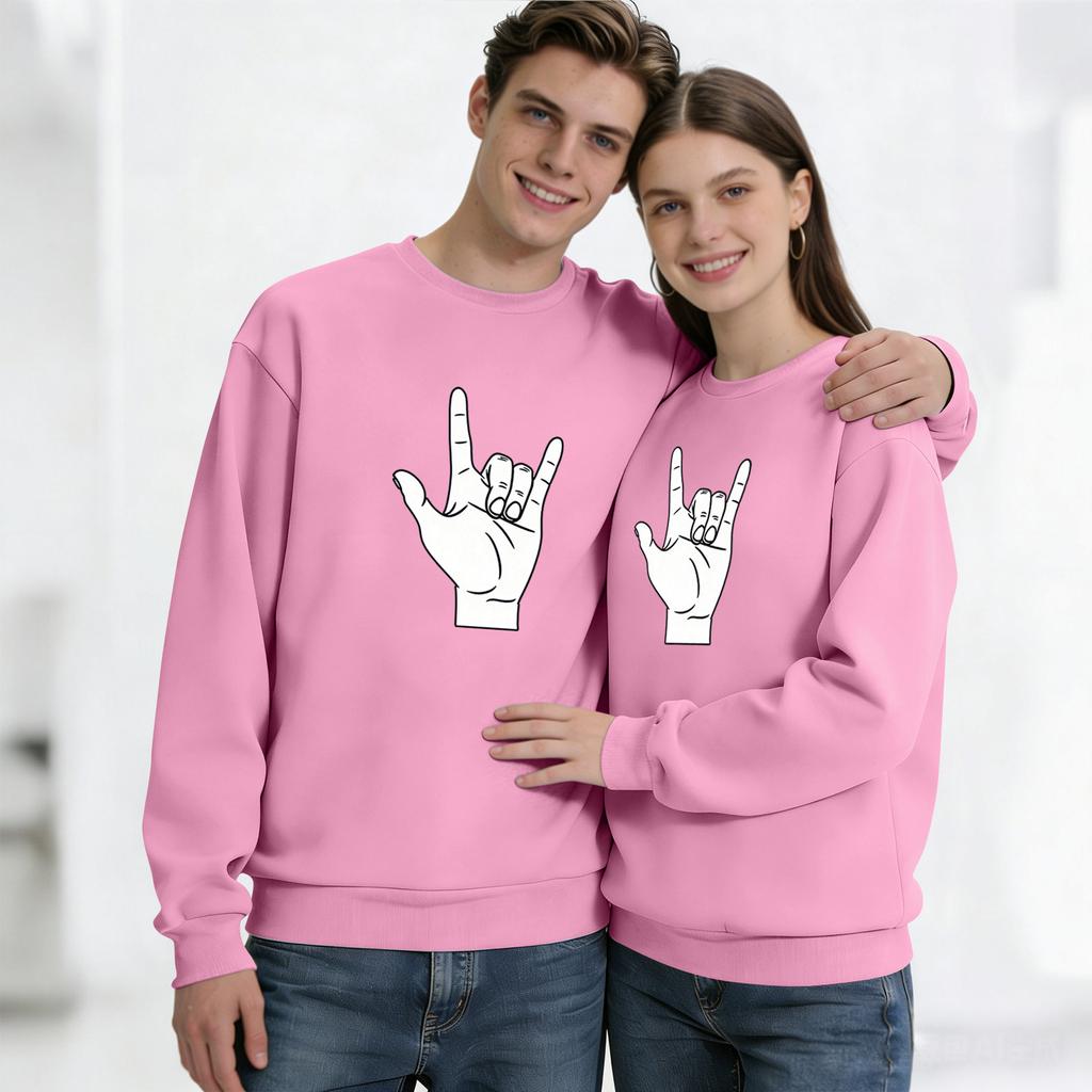 Męska bluzka z długim rękawem z okrągłym dekoltem, unisex, para, casualowa bluzka sportowa