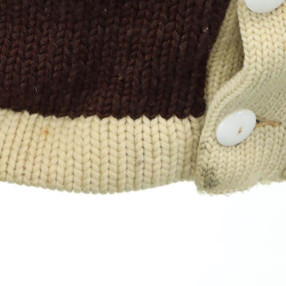 BUCKY WARREN 60s Vintage Long Sleeve Lettered Cardigan Two-tone Color Men's Used