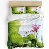 Lotus Leaf Flower Bedding Set 3pcs Boys Girls Duvet Cover Pillowcase Kids Adult Quilt Cover Double Bed Set Home Textile