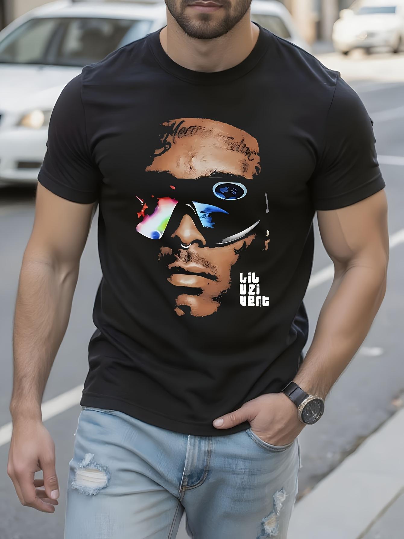 Lil Uzi Vert Graphic Tshirt Black Hip Hop Tee with Red Bl... XXXXL