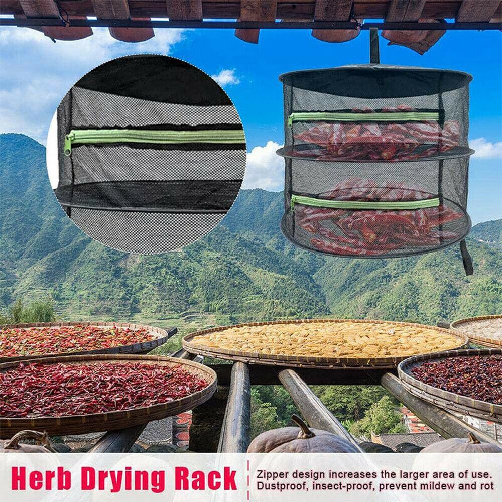 4 Layer Drying Rack Net Large Shelf Hydroponic Herb Plant Hanging Dryer